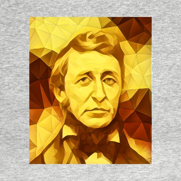 Henry David Thoreau Golden Portrait | Henry David Thoreau Artwork 11 by JustLit